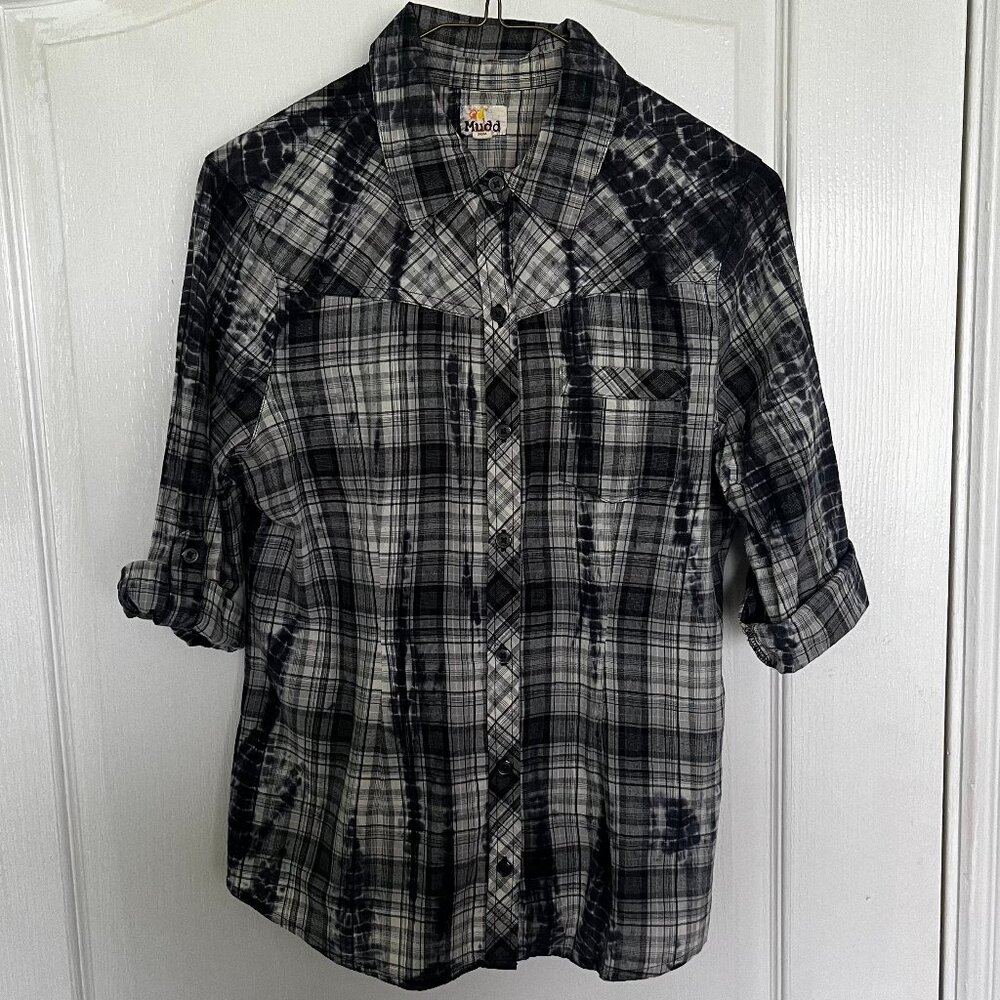 Blue/Black Tie Dye Button Down Shirt